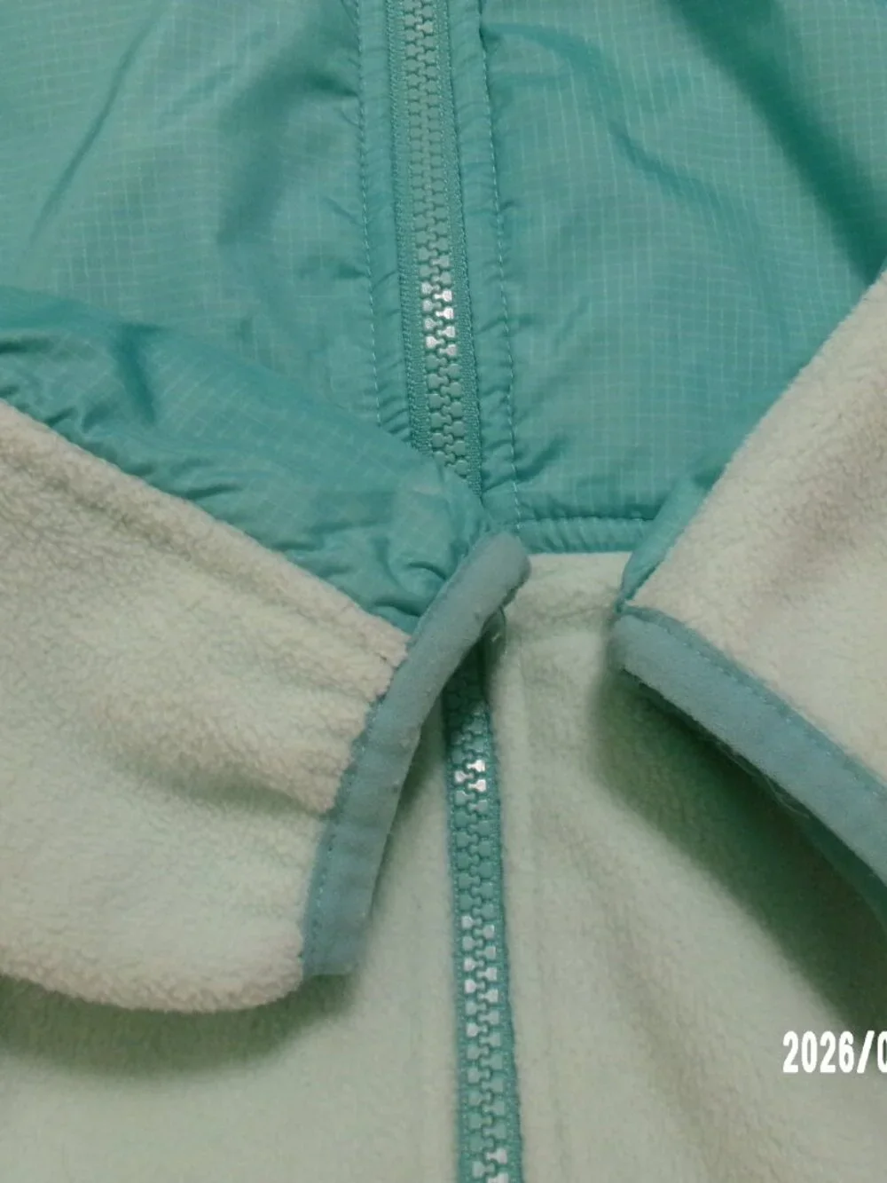 Columbia Jacket Youth XL 18 Mint Green Fleece Full Zip Front Hooded Cold Gear EX